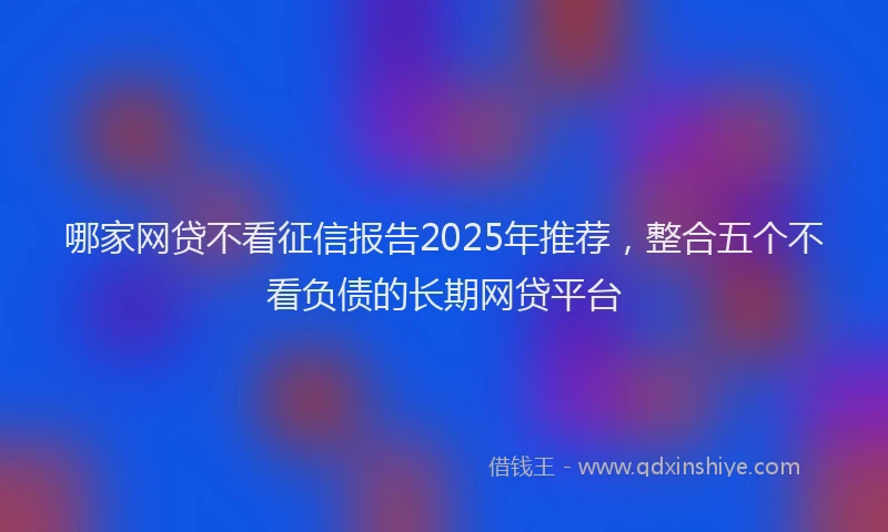 哪家网贷不看征信报告2025年推荐，整合五个不看负债的长期网贷平台