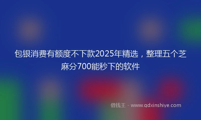 包银消费有额度不下款2025年精选，整理五个芝麻分700能秒下的软件