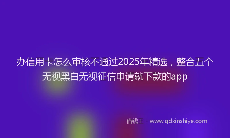 办信用卡怎么审核不通过2025年精选，整合五个无视黑白无视征信申请就下款的app