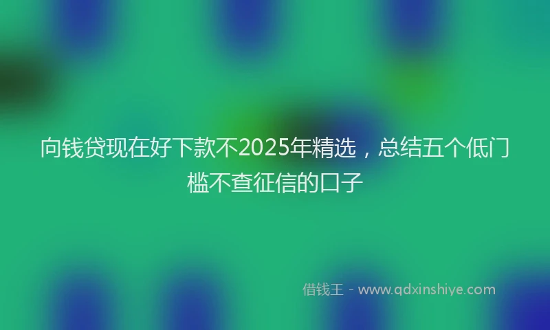 向钱贷现在好下款不2025年精选，总结五个低门槛不查征信的口子