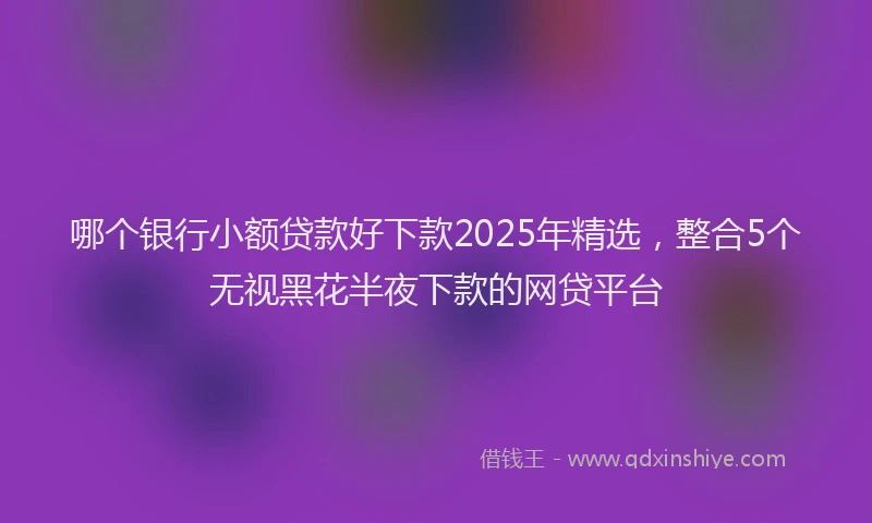 哪个银行小额贷款好下款2025年精选，整合5个无视黑花半夜下款的网贷平台