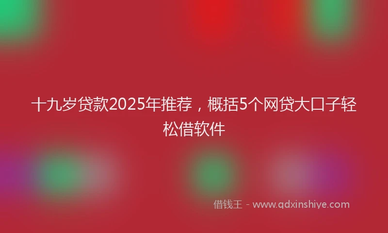十九岁贷款2025年推荐，概括5个网贷大口子轻松借软件