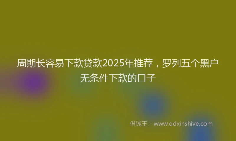 周期长容易下款贷款2025年推荐，罗列五个黑户无条件下款的口子