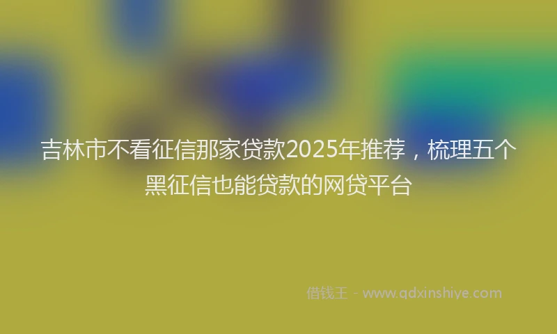 吉林市不看征信那家贷款2025年推荐，梳理五个黑征信也能贷款的网贷平台