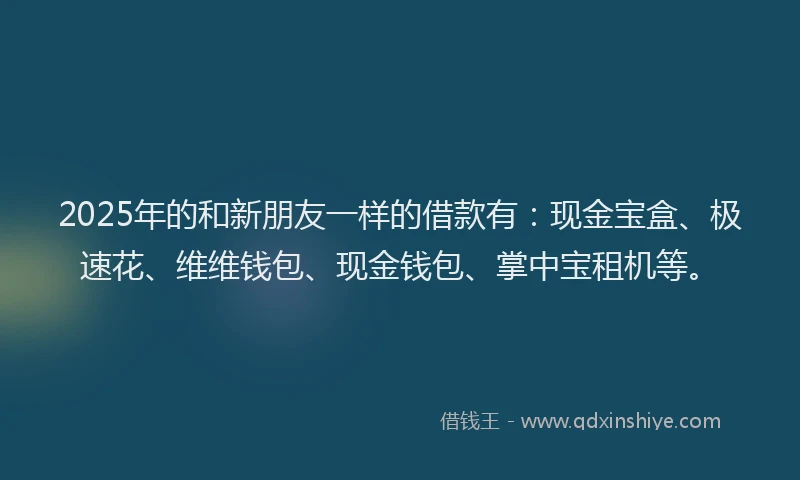 2025年的和新朋友一样的借款有：现金宝盒、极速花、维维钱包、现金钱包、掌中宝租机等。