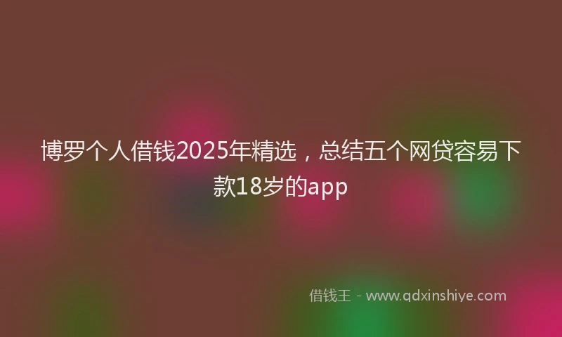 博罗个人借钱2025年精选，总结五个网贷容易下款18岁的app