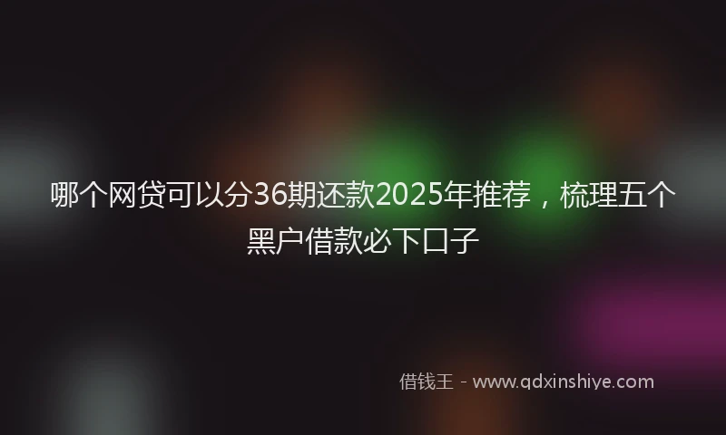 哪个网贷可以分36期还款2025年推荐，梳理五个黑户借款必下口子