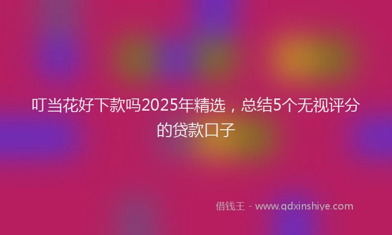 叮当花好下款吗2025年精选，总结5个无视评分的贷款口子