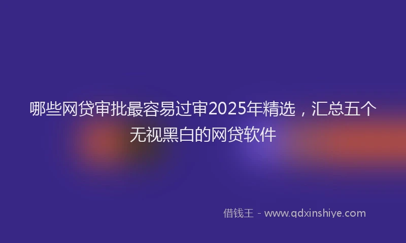 哪些网贷审批最容易过审2025年精选，汇总五个无视黑白的网贷软件