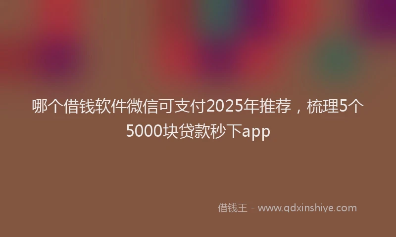 哪个借钱软件微信可支付2025年推荐，梳理5个5000块贷款秒下app