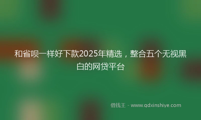 和省呗一样好下款2025年精选，整合五个无视黑白的网贷平台