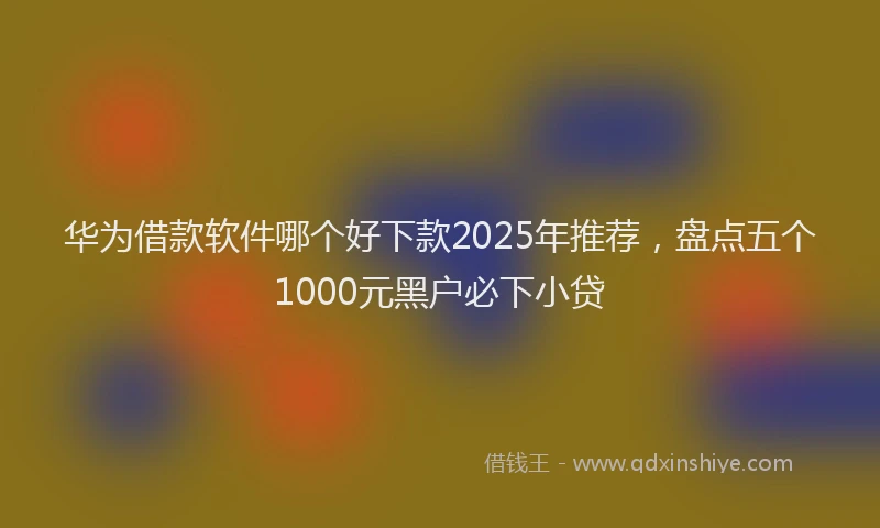华为借款软件哪个好下款2025年推荐，盘点五个1000元黑户必下小贷