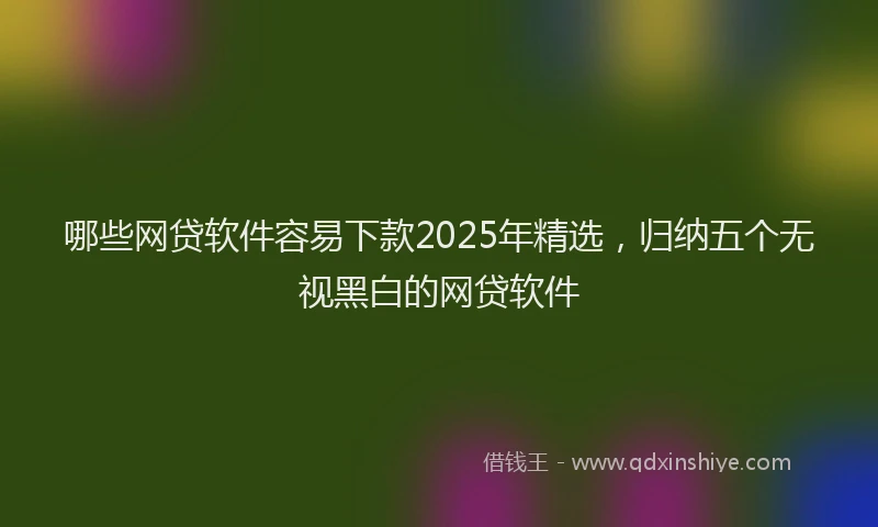 哪些网贷软件容易下款2025年精选，归纳五个无视黑白的网贷软件