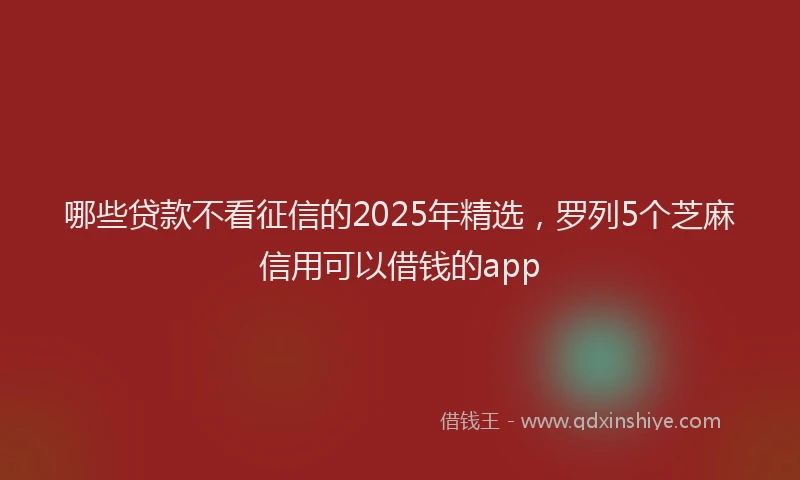 哪些贷款不看征信的2025年精选，罗列5个芝麻信用可以借钱的app