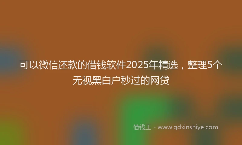 可以微信还款的借钱软件2025年精选，整理5个无视黑白户秒过的网贷
