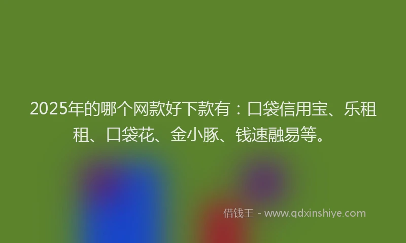 2025年的哪个网款好下款有：口袋信用宝、乐租租、口袋花、金小豚、钱速融易等。