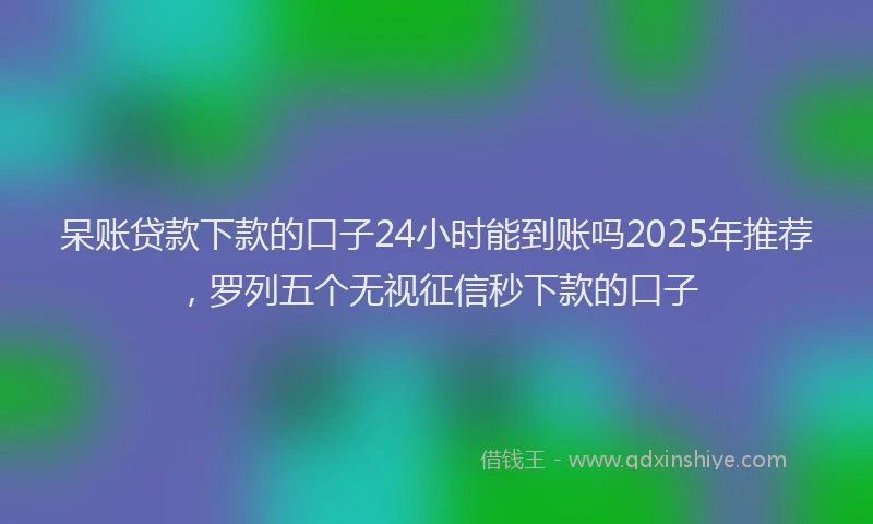 呆账贷款下款的口子24小时能到账吗2025年推荐，罗列五个无视征信秒下款的口子