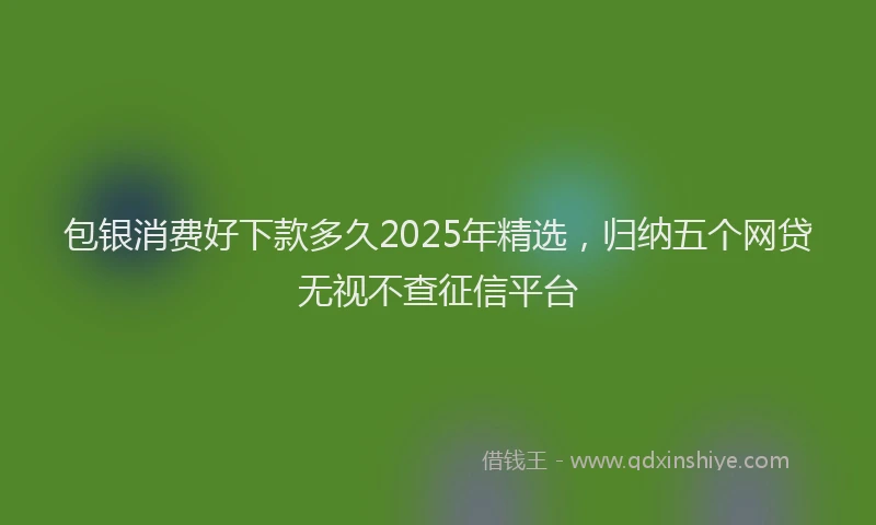 包银消费好下款多久2025年精选，归纳五个网贷无视不查征信平台