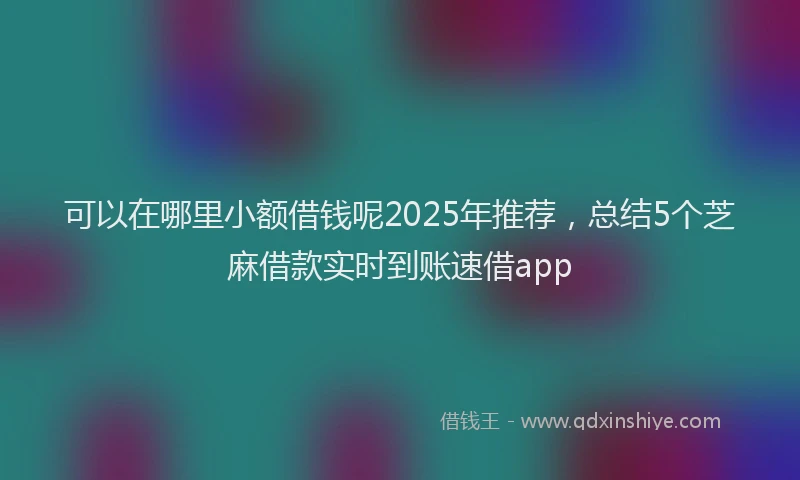 可以在哪里小额借钱呢2025年推荐，总结5个芝麻借款实时到账速借app