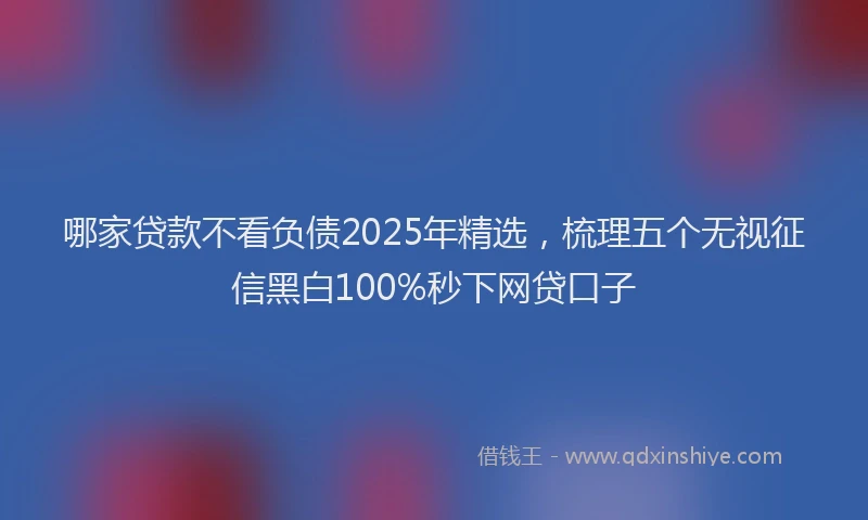 哪家贷款不看负债2025年精选，梳理五个无视征信黑白100%秒下网贷口子