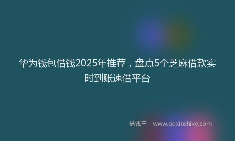 华为钱包借钱2025年推荐，盘点5个芝麻借款实时到账速借平台