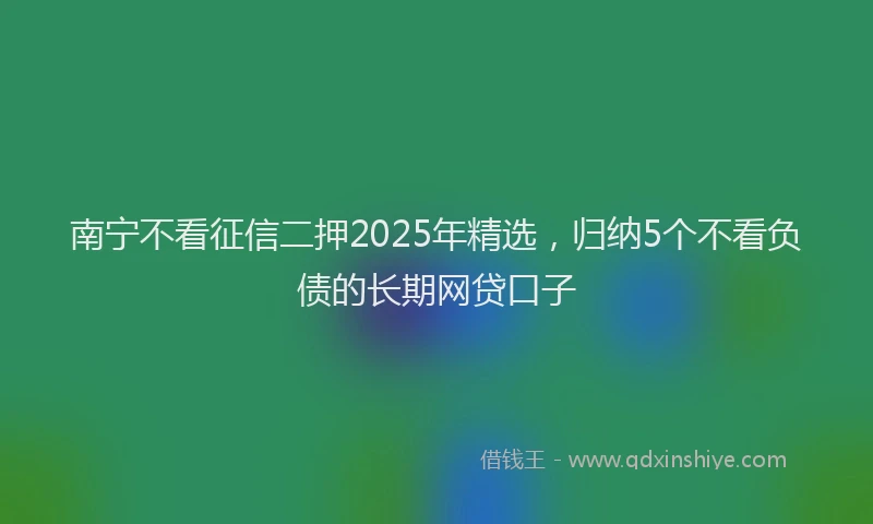 南宁不看征信二押2025年精选，归纳5个不看负债的长期网贷口子