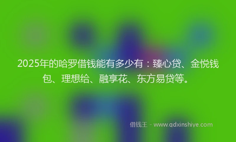 2025年的哈罗借钱能有多少有：臻心贷、金悦钱包、理想给、融享花、东方易贷等。