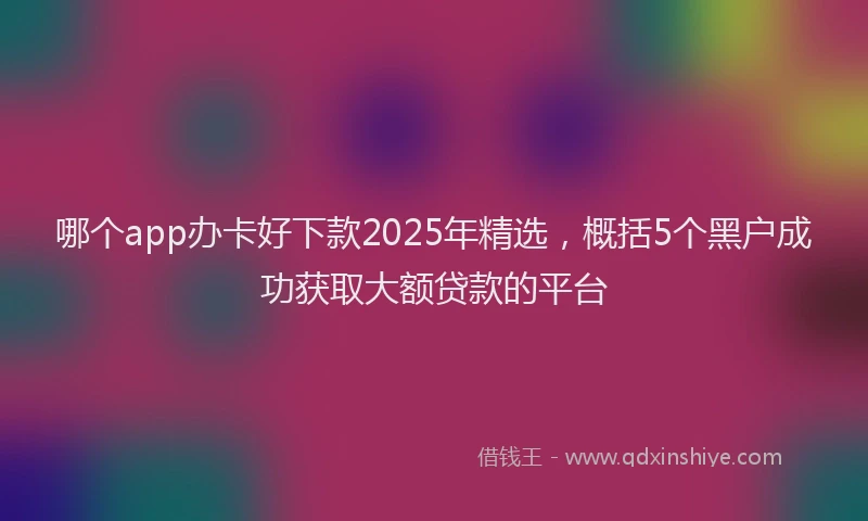 哪个app办卡好下款2025年精选，概括5个黑户成功获取大额贷款的平台