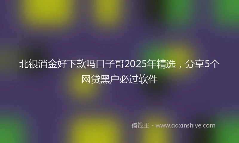 北银消金好下款吗口子哥2025年精选，分享5个网贷黑户必过软件