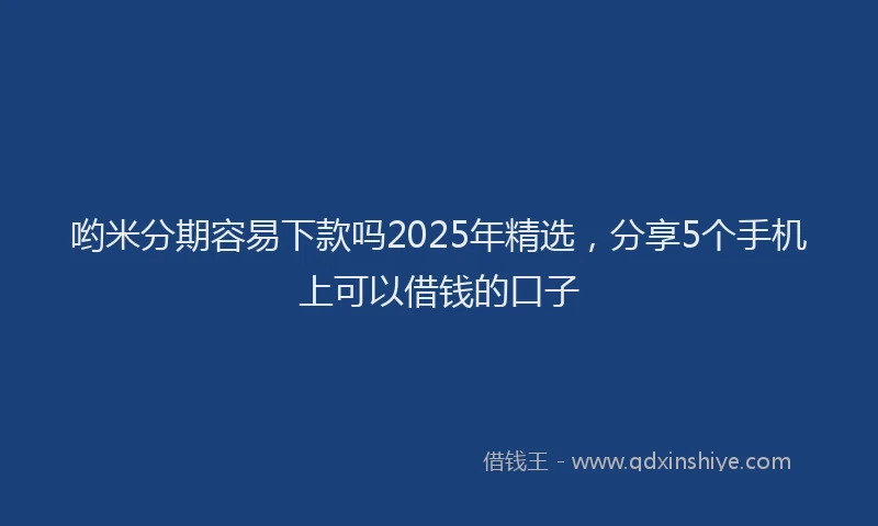哟米分期容易下款吗2025年精选，分享5个手机上可以借钱的口子