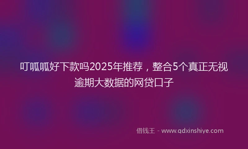 叮呱呱好下款吗2025年推荐，整合5个真正无视逾期大数据的网贷口子