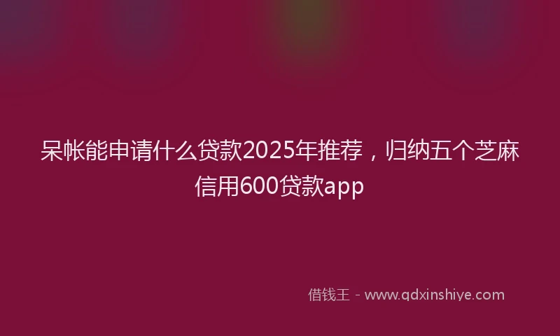 呆帐能申请什么贷款2025年推荐，归纳五个芝麻信用600贷款app