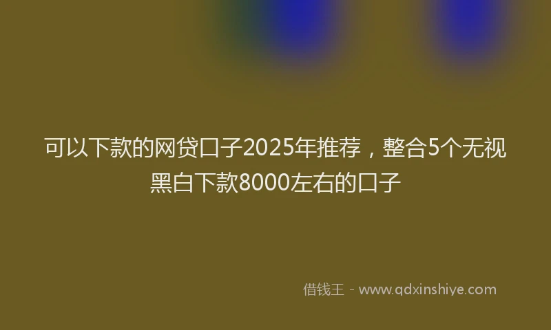 可以下款的网贷口子2025年推荐，整合5个无视黑白下款8000左右的口子