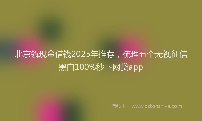 北京瓴现金借钱2025年推荐，梳理五个无视征信黑白100%秒下网贷app