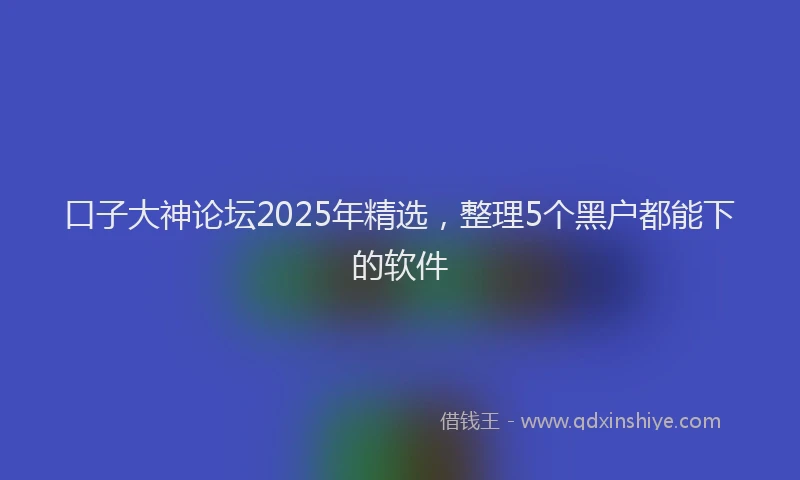 口子大神论坛2025年精选，整理5个黑户都能下的软件