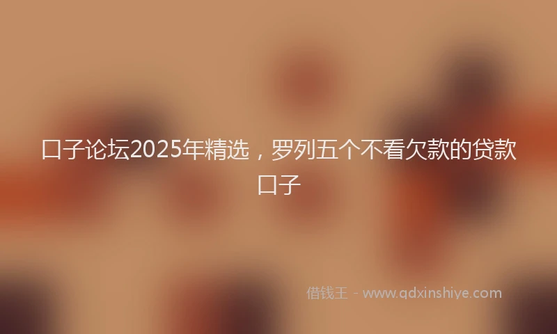 口子论坛2025年精选，罗列五个不看欠款的贷款口子