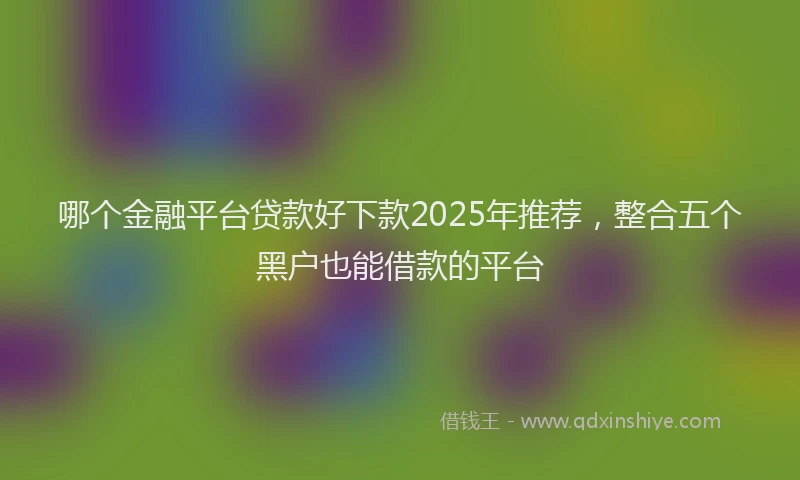 哪个金融平台贷款好下款2025年推荐，整合五个黑户也能借款的平台