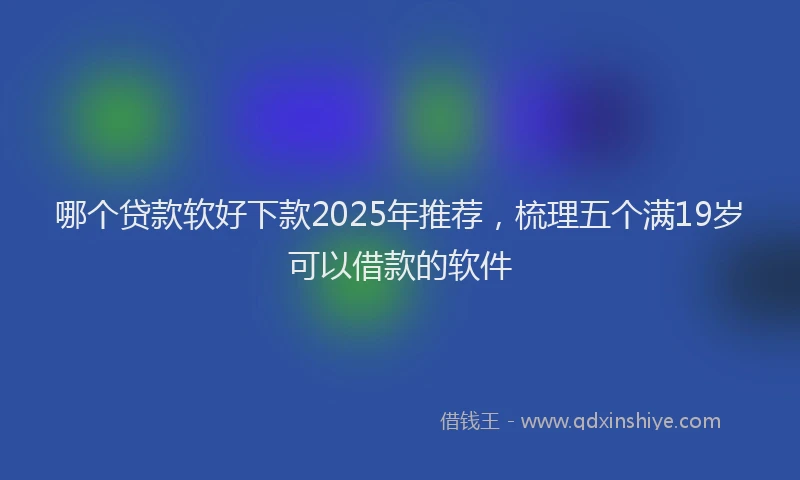 哪个贷款软好下款2025年推荐，梳理五个满19岁可以借款的软件