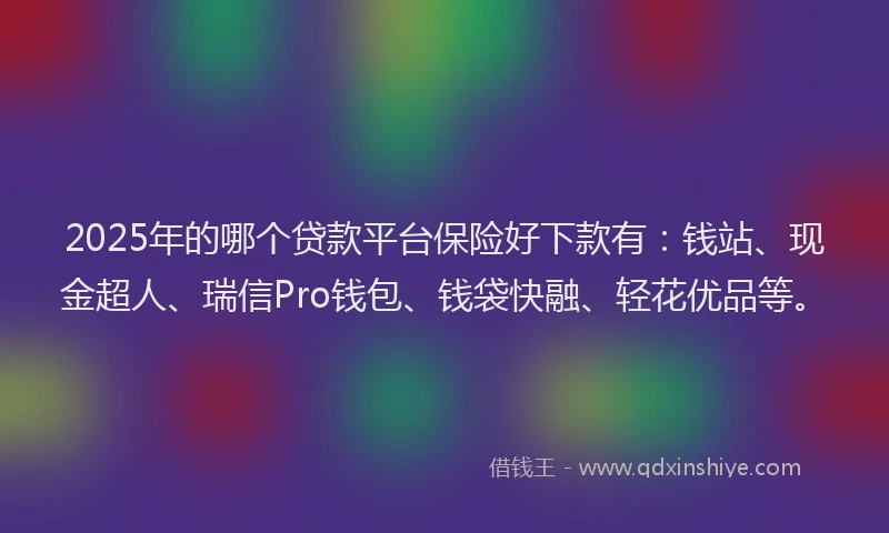 2025年的哪个贷款平台保险好下款有：钱站、现金超人、瑞信Pro钱包、钱袋快融、轻花优品等。