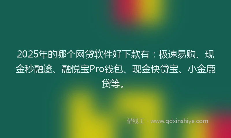 2025年的哪个网贷软件好下款有：极速易购、现金秒融途、融悦宝Pro钱包、现金快贷宝、小金鹿贷等。