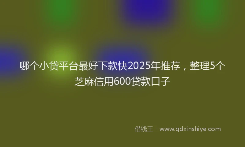 哪个小贷平台最好下款快2025年推荐，整理5个芝麻信用600贷款口子