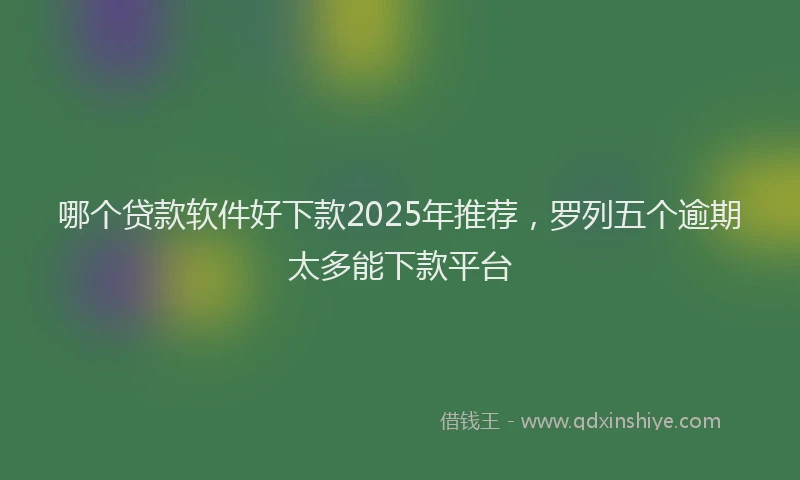 哪个贷款软件好下款2025年推荐，罗列五个逾期太多能下款平台