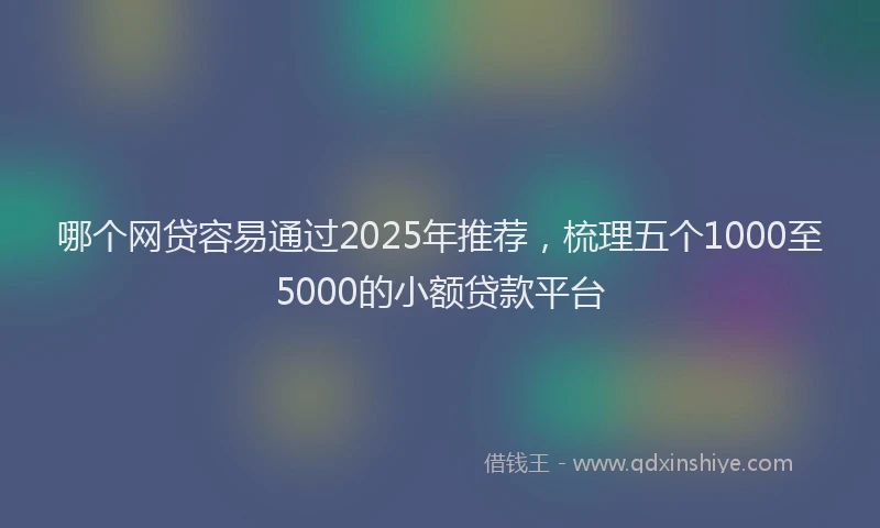 哪个网贷容易通过2025年推荐，梳理五个1000至5000的小额贷款平台