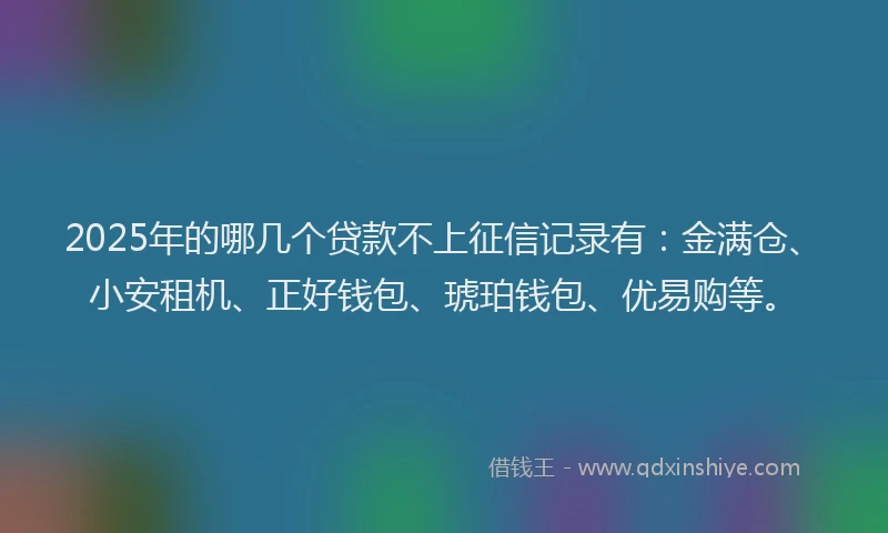2025年的哪几个贷款不上征信记录有：金满仓、小安租机、正好钱包、琥珀钱包、优易购等。