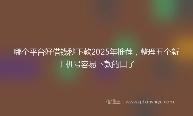 哪个平台好借钱秒下款2025年推荐，整理五个新手机号容易下款的口子