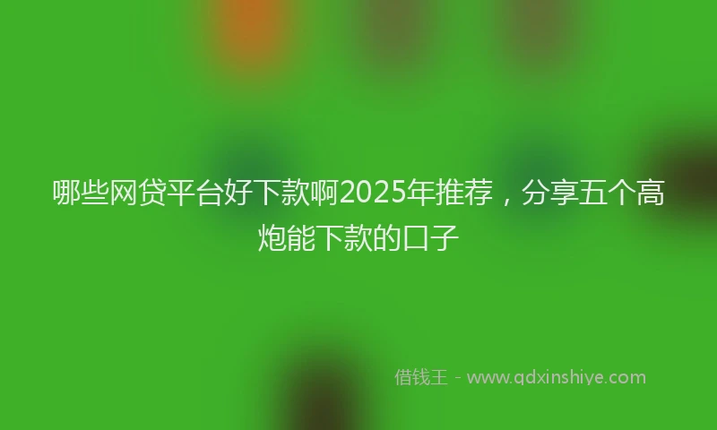 哪些网贷平台好下款啊2025年推荐，分享五个高炮能下款的口子