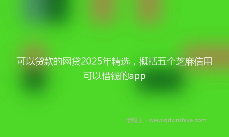 可以贷款的网贷2025年精选，概括五个芝麻信用可以借钱的app