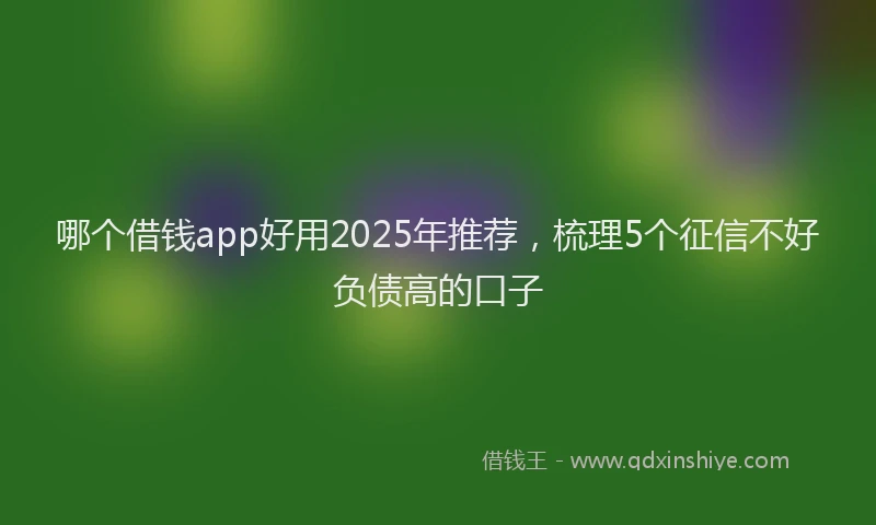 哪个借钱app好用2025年推荐，梳理5个征信不好负债高的口子