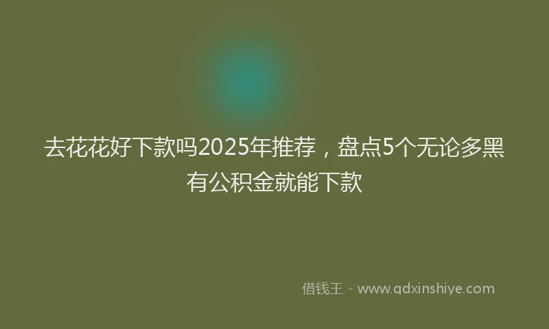 去花花好下款吗2025年推荐，盘点5个无论多黑有公积金就能下款