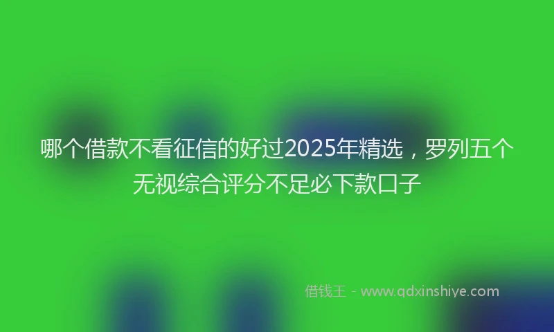 哪个借款不看征信的好过2025年精选，罗列五个无视综合评分不足必下款口子